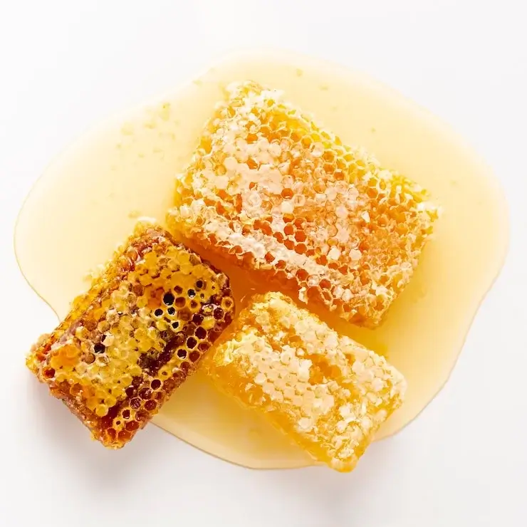 top-view-honeycombs-honey image
